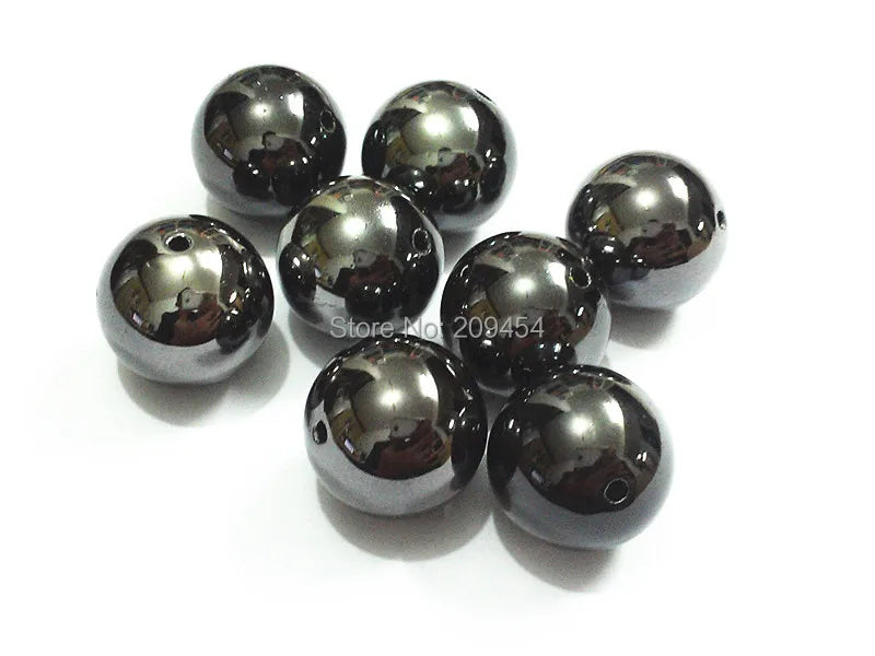 Hematite-Black Acrylic UV Plated Beads 20MM 100pcs/lot