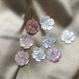 Natural Pearl Mother Shell Pink Flower Jewelry Beads 10Pcs