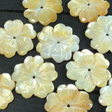 Natural Pearl Yellow Shell Flower Jewelry Beads 10Pcs