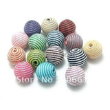 50Pcs Colorful Cotton Cloth Wax Wire Acrylic Plastic Loose Beads Jewelry Charms