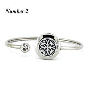 Tree of Life Essential Oil Bracelet for Women Stainless Steel Bangle