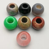 20MM Mixed Natural Stone Big Hole Beads for Jewelry Making 12pcs