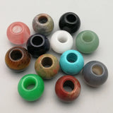 20MM Mixed Natural Stone Big Hole Beads for Jewelry Making 12pcs