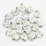 20MM Natural Stone Heart Necklace Pendants 30Pcs