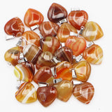20MM Natural Stone Yellow Agate Love Heart Pendants for Women Necklace