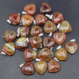 20MM Natural Stone Yellow Agate Love Heart Pendants for Women Necklace