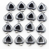 20MM Natural Gallstone Hematite Heart Pendants Beads Healing Reiki Charms