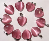 20MM Natural Stone Quartz Crystal Heart Pendants for DIY Jewelry Making