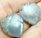 Natural Stone Heart Pendant for DIY Jewelry Making 24pcs