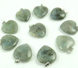 Natural Stone Heart Pendant for DIY Jewelry Making 24pcs