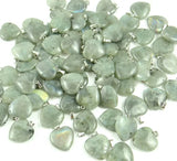Natural Stone Heart Pendant for DIY Jewelry Making 24pcs