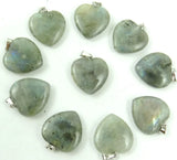 Natural Stone Heart Pendant for DIY Jewelry Making 24pcs