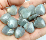 Natural Stone Heart Pendant for DIY Jewelry Making 24pcs