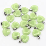 Love Heart Green Luminous Stone Pendants Charms 50pcs/lot