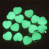 Love Heart Green Luminous Stone Pendants Charms 50pcs/lot