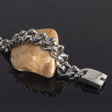 Skull Head Chain Bracelet Men Gothic Stainless Steel Biker Jewelry