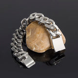 Skull Head Chain Bracelet Men Gothic Stainless Steel Biker Jewelry