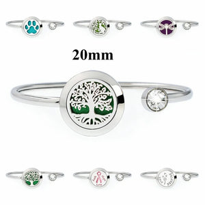 Stainless Steel Tree of Life Aromatherapy Locket Bracelet with 10 pads