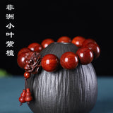 Vintage Wooden Bracelet Dragon Head Beads Charm Bracelet Bangle Reiki Buddha Woo