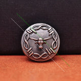 20PC 19mm Silver Barbed Wire Longhorn Bull Head Concho Rivet Stud Screwback