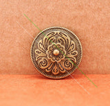 Antique Brass Western Flower Engraved Conchos Set