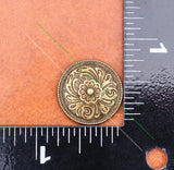 Antique Brass Western Flower Engraved Conchos Set