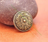 Antique Brass Western Flower Engraved Conchos Set