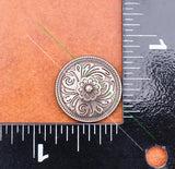 Antique Silver Western Flower Engraved Leathercraft Conchos Set