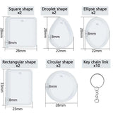 20PC Keychain Resin Silicone Mold Set Earring Jewelry Kit Epoxy Keyrings Mold