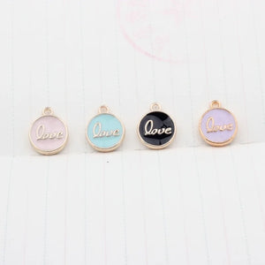 20PC/Lot Alloy Metal Enamel LOVE Letters Pendant Charm for DIY Jewelry Making