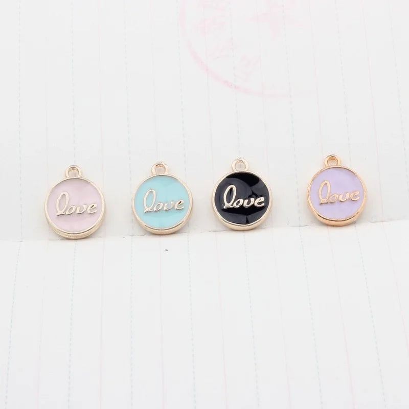 20PC/Lot Alloy Metal Enamel LOVE Letters Pendant Charm for DIY Jewelry Making