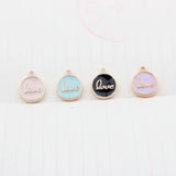 20PC/Lot Alloy Metal Enamel LOVE Letters Pendant Charm for DIY Jewelry Making