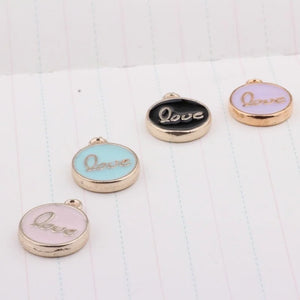 20PC/Lot Alloy Metal Enamel LOVE Letters Pendant Charm for DIY Jewelry Making