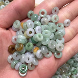Natural Emerald Three Abacus Beads DIY Bangle Necklace Charm Luck Amulet