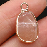 Pink Aventurine Oval Pendant for Jewelry Making DIY Necklace Earrings 10x20mm