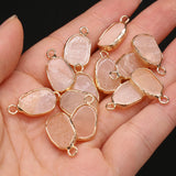 Pink Aventurine Oval Pendant for Jewelry Making DIY Necklace Earrings 10x20mm