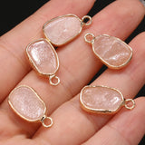 Pink Aventurine Oval Pendant for Jewelry Making DIY Necklace Earrings 10x20mm