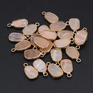 Pink Aventurine Oval Pendant for Jewelry Making DIY Necklace Earrings 10x20mm