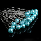 20PC Women Lady Pink Purple Pearls Hair Pins Clips Barrette Hairpins