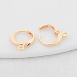 20PCS 12*15MM 14K Brass Round Earrings Hoops Jewelry Making Supplies