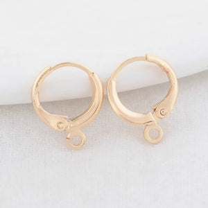 20PCS 12*15MM 14K Brass Round Earrings Hoops Jewelry Making Supplies