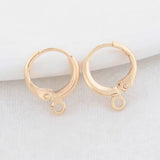 20PCS 12*15MM 14K Brass Round Earrings Hoops Jewelry Making Supplies
