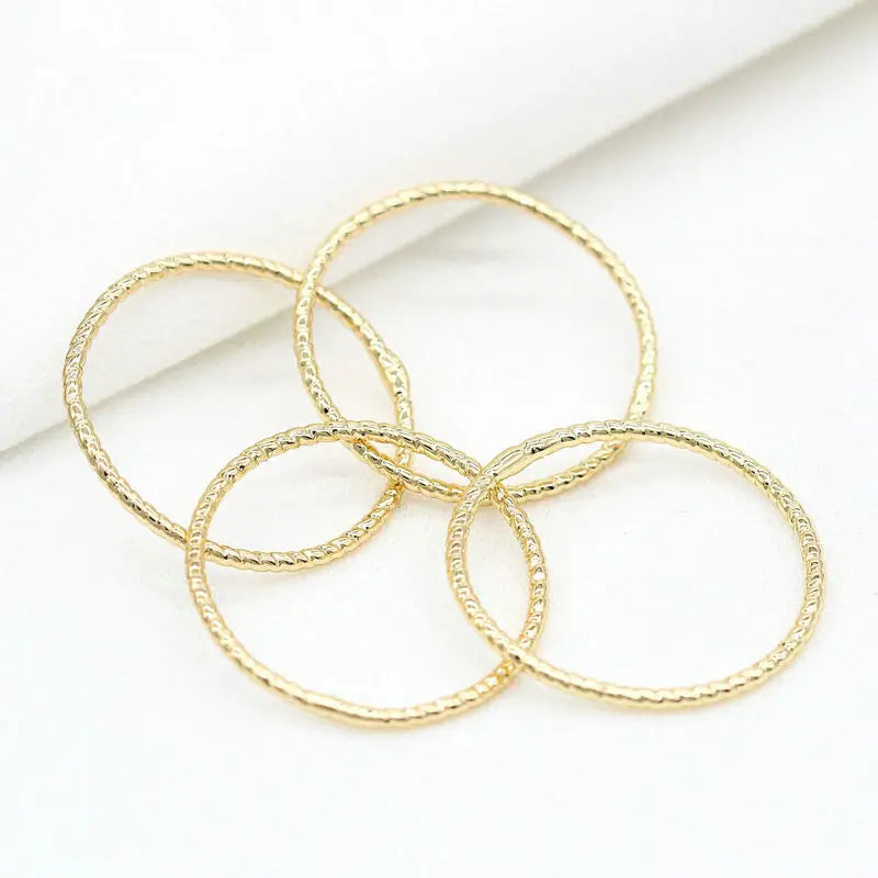20PCS 14K Brass Round Shape Closed Rings Jewelry Making Supplies