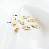 20PCS 14K Plated Frosted Leaf Stars Pendants Jewelry Making Earring Charms