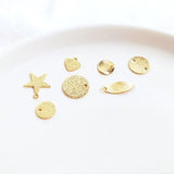 20PCS 14K Plated Frosted Leaf Stars Pendants Jewelry Making Earring Charms