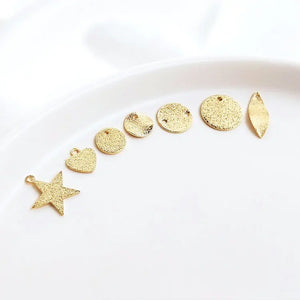 20PCS 14K Plated Frosted Leaf Stars Pendants Jewelry Making Earring Charms
