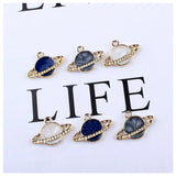 20PCS Oil Drop Enamel Planet Pendant DIY Necklace Accessory Universe Star Charms