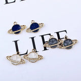 20PCS Oil Drop Enamel Planet Pendant DIY Necklace Accessory Universe Star Charms