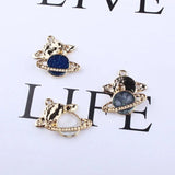 20PCS Oil Drop Enamel Planet Pendant DIY Necklace Accessory Universe Star Charms