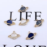 20PCS Oil Drop Enamel Planet Pendant DIY Necklace Accessory Universe Star Charms